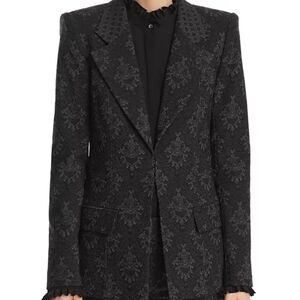 Kobi Halperin Damask Brocade Black Suit Pants and Jacket